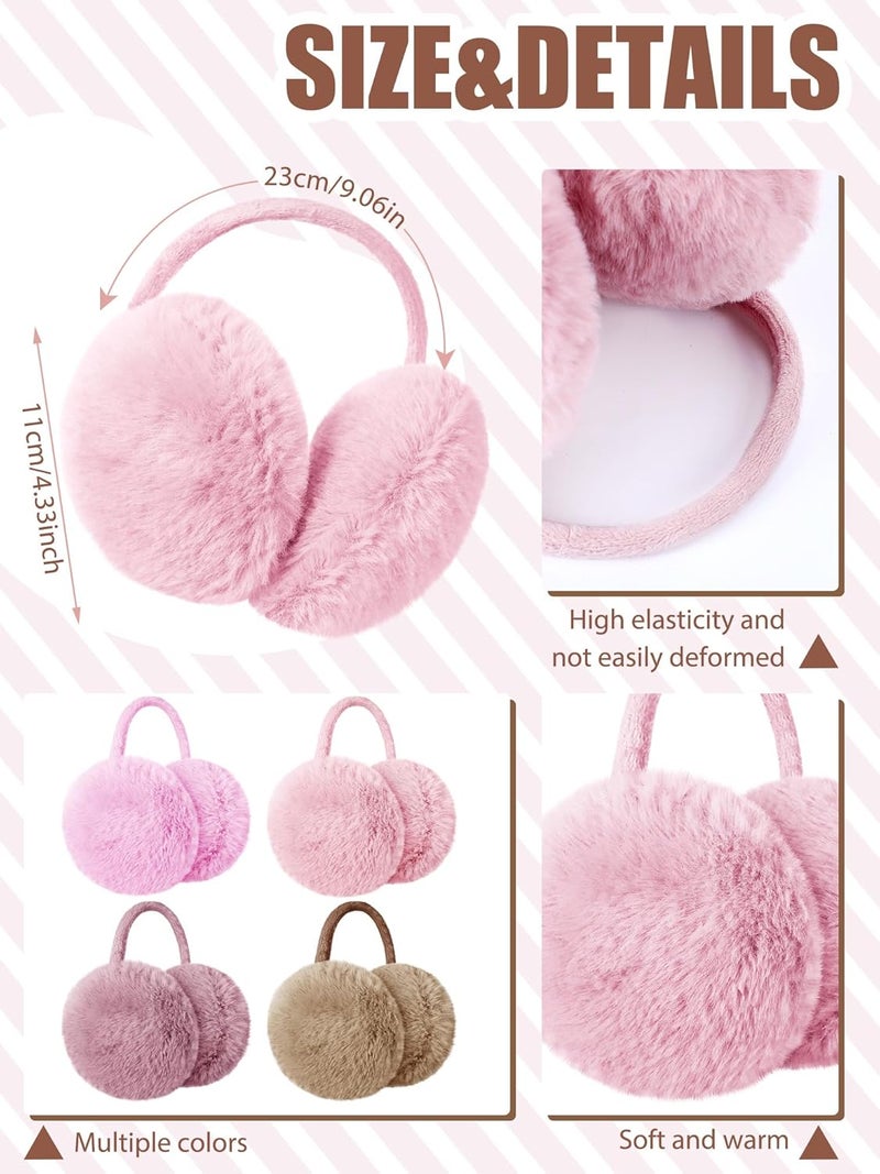 Fourluoo 4 Pcs Warm Ear Muffs Winter Earmuffs Cute Ear Covers for Kids teenager Outdoor Activities Warmth - Image 3